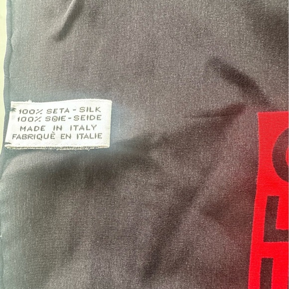 Chanel Red and Black Silk Scarf - Picture 2 of 3